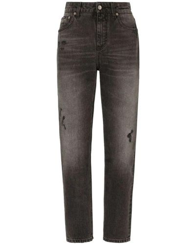 Dolce & Gabbana Boyfriend jeans mit hoher taille - Grau