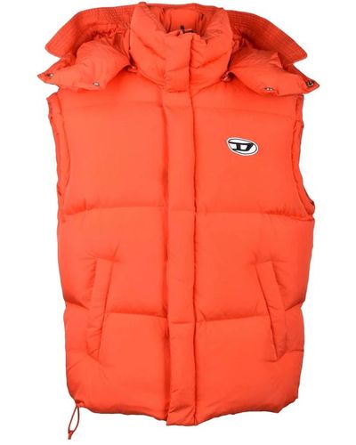 DIESEL Jackets > vests - Orange