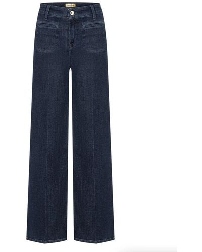 Cambio Modern rinsed wide leg jeans - Blu