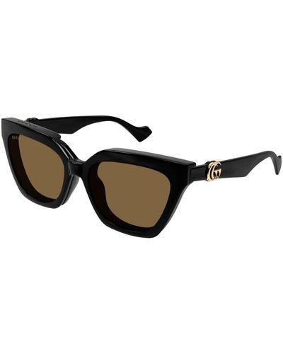 Gucci Stylische sonnenbrille in schwarz/braun