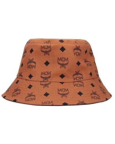 MCM Wendbare bucket hat, beige baumwolle logo print - Braun