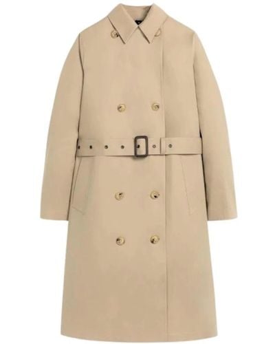 Mackintosh Double-Breasted Coats - Natural