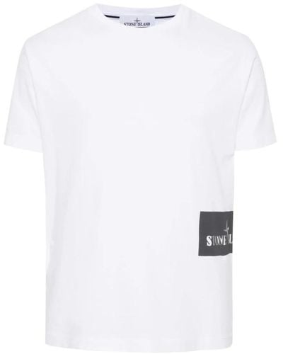 Stone Island Institutional one print kurzarm t-shirt - Weiß