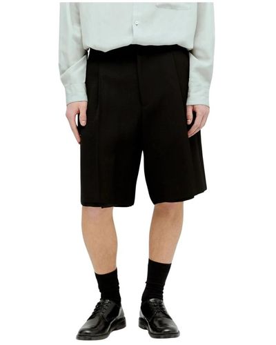 Jil Sander Shorts aus seidenmischgewebe mit falten - Schwarz