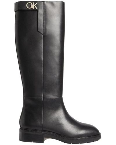 Calvin Klein Leather Boots - - Black - Women - EU 36 - Negro