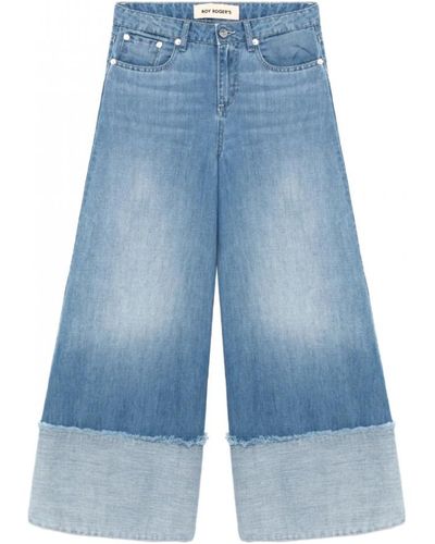 Roy Rogers Wide leg denim jeans flare fit - Azul