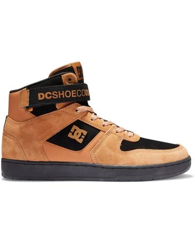 DC Shoes Sneakers alte in pelle - Marrone