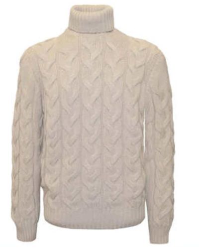 Paolo Fiorillo R air wool pullover mit zopfmuster - Grau