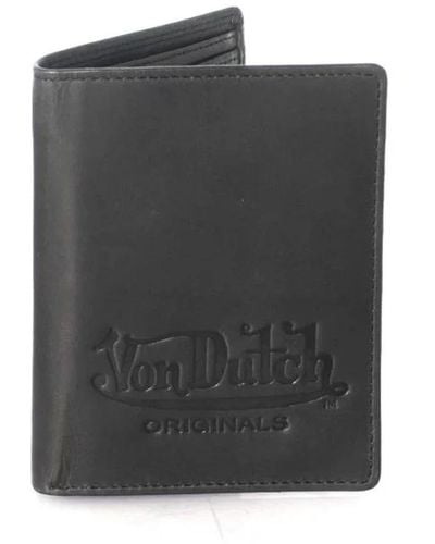 Von Dutch Portafoglio in pelle con logo - nero