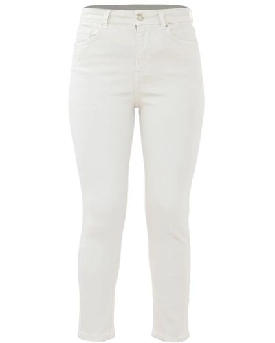 Kocca Pantalones ajustados de algodón elástico - Blanco