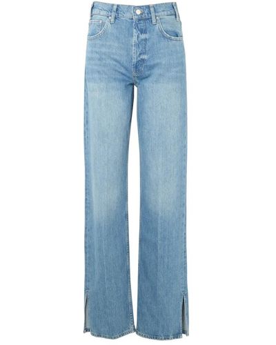 Anine Bing Roy denim jeans mit seitenschlitzen - Blau