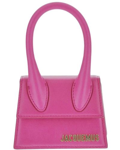 Jacquemus Neone mini tasche mit goldener logo-plakette - Pink