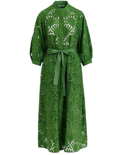 Essentiel Antwerp Besticktes hemdkleid mit perlen und pailletten - Grün