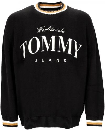 Tommy Hilfiger Lockerer varsity pullover schwarz streetwear