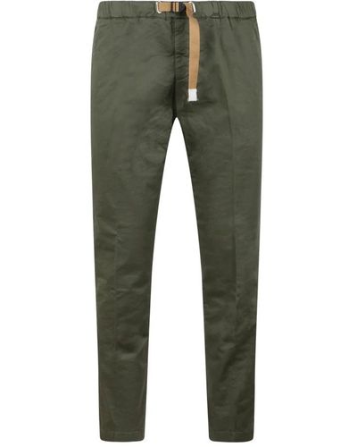 White Sand Slim-Fit Trousers - Green