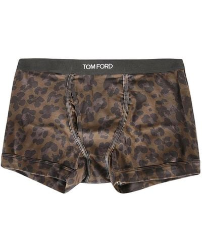 Tom Ford Boxershorts mit leopardenmuster - Braun