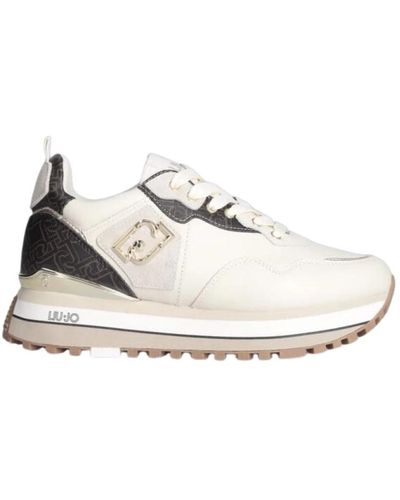 Liu Jo Maxi wonder sneaker in tumbled leather - Bianco