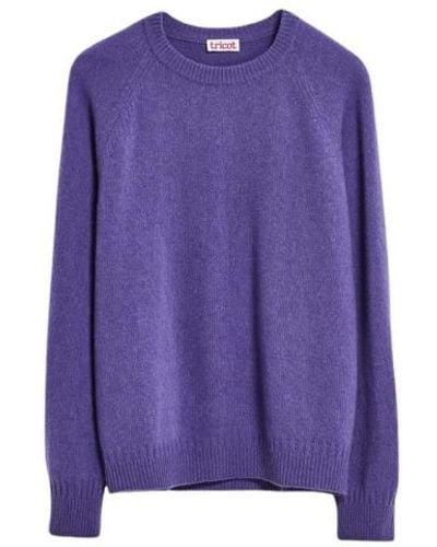 Tricot Round-Neck Knitwear - Purple