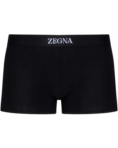 Zegna Schwarze unterwäsche mit weißem logo