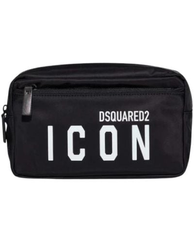 DSquared² Icon nylon kulturbeutel mit reißverschluss - Schwarz