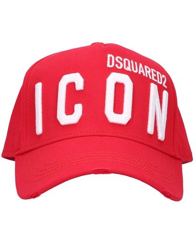 DSquared² Cappello da baseball icona ricamato - Rosso