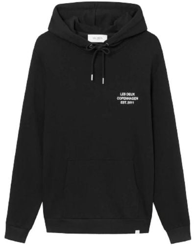 Les Deux 2011 hoodie pullover - slim fit, weiche baumwolle - Schwarz