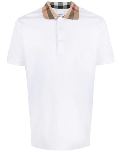 Burberry Es Polo-Shirt mit Check für Herren - Weiß