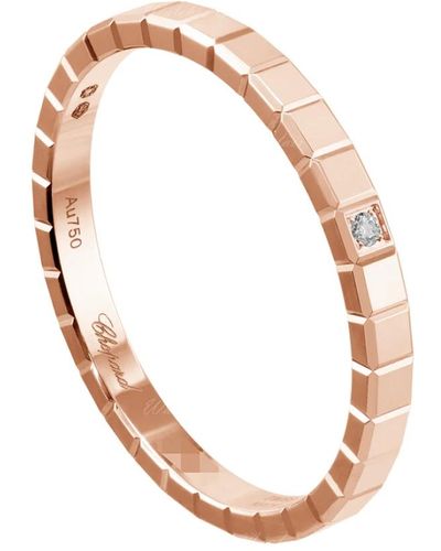 Chopard Ice cube rose gold diamond ring größe 57 827702-5233 - Weiß