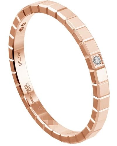 Chopard Ice cube rose gold diamond ring size 57 827702-5233 - Bianco