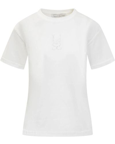 Ludovic de Saint Sernin Camiseta blanca con monograma de pedrería - Blanco