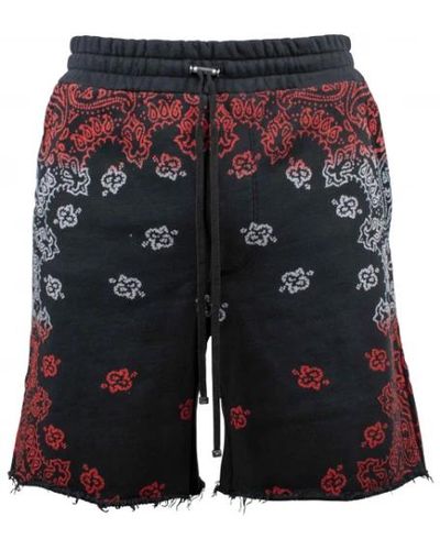 Amiri Shorts in cotoneero con stampa bandana - Nero