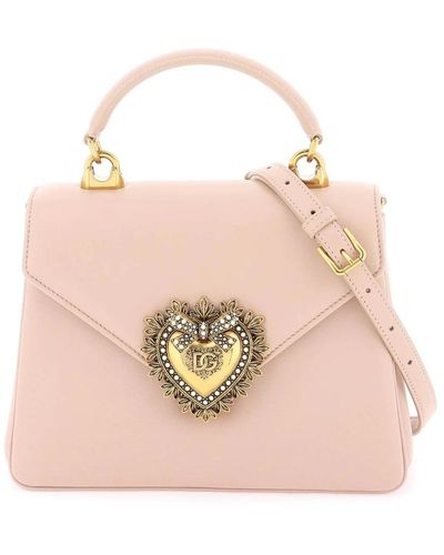 Dolce & Gabbana Devotion handtasche mit herzapplikation - Pink