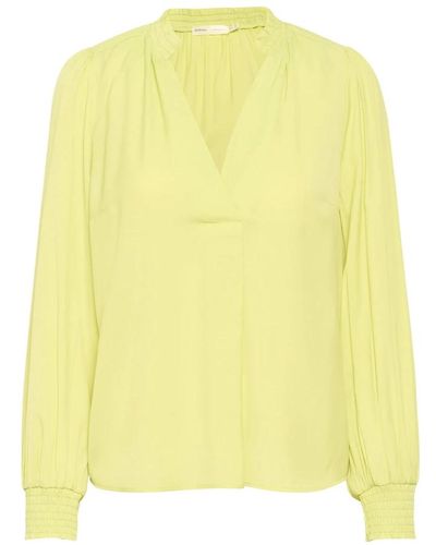 Inwear Lime sorbet bluse mit v-ausschnitt und langen ärmeln - Gelb