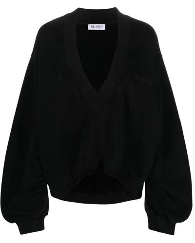 The Attico Sweaters negros con estampado de logo