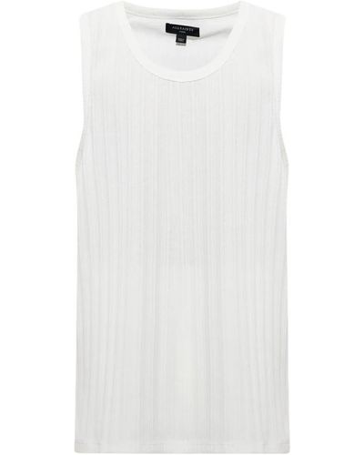 AllSaints 'madison' geripptes ärmelloses t-shirt - Weiß