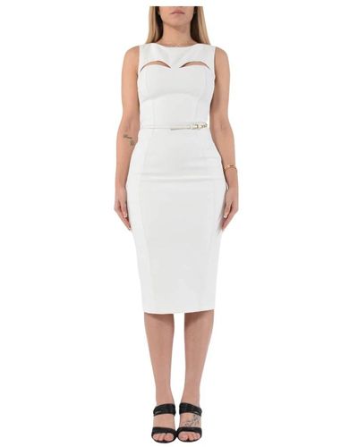 Elisabetta Franchi Midi-kleid mit cut-out-detail - Weiß