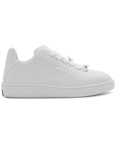 Burberry Plaque-embellished Leather Low-top Sneakers - White