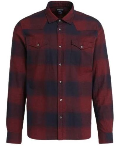 Woolrich Camicia melange check flannel - Rosso