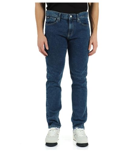 Calvin Klein Pantalone jeans cinque tasche slim fit - Blu