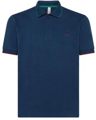 Sun 68 Polo-shirt mit schmalem profil dunkelblau