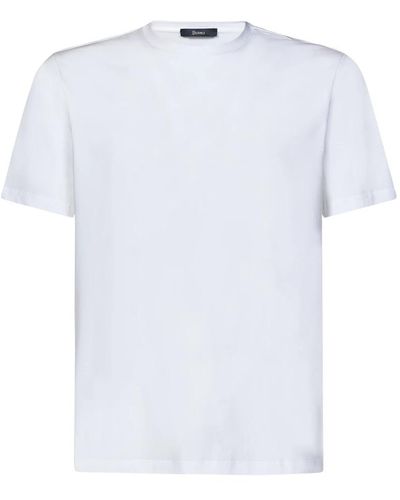 Herno Stretch baumwoll t-shirts und polos - Weiß