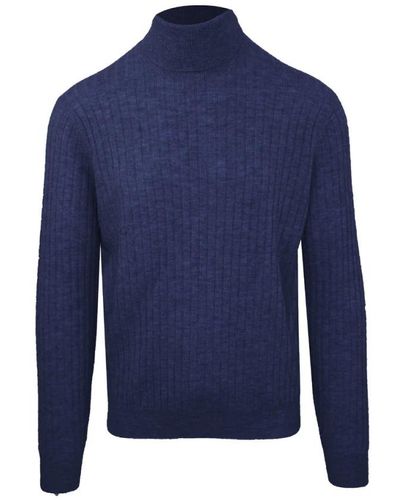 Malo Wolle kaschmir rippstrick pullover - Blau