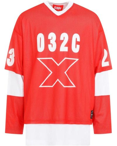 032c Long Sleeve Tops - Red