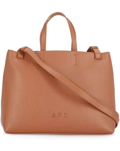 A.P.C. Tote bags - Braun