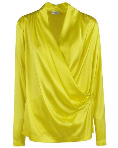 Dries Van Noten Camicie blouson giallo brillante