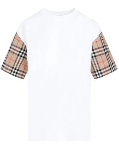 Burberry Weiße carrick t-shirt - Mettallic
