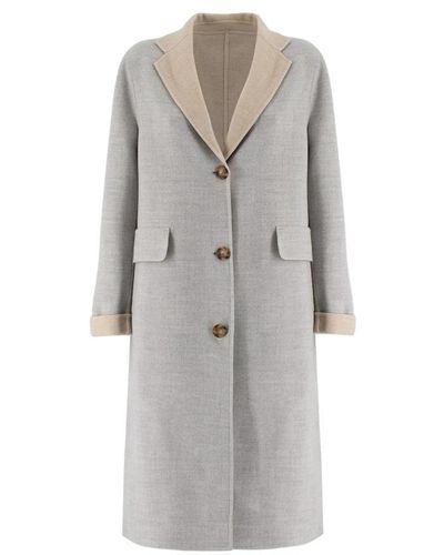 Eleventy Single-Breasted Coats - Grey