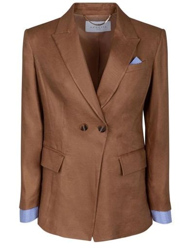 Nenette Bilba chaqueta marrón claro de doble botonadura