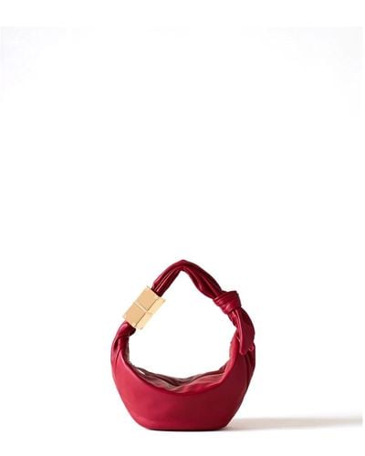 Borbonese Domino hobo mini - soft calfskin handbag - Rosso