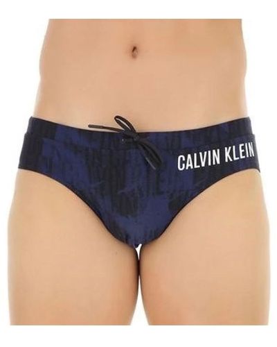 Calvin Klein Gummi-logo frühlings-badehose - Blau